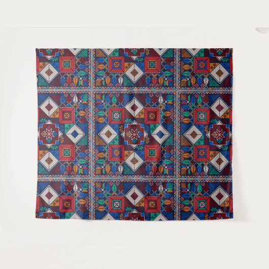 Traditioneel Palestina Borduurwerk tatreez kleurri Wandkleed (Voorkant (horizontaal))