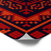 traditioneel Palestina Borduurwerk Tatreez Patroon Poster (Hoek)