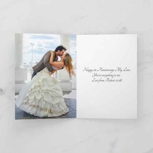 Traditioneel papier, eerste Jubileum, hart Kaart (Binnen)