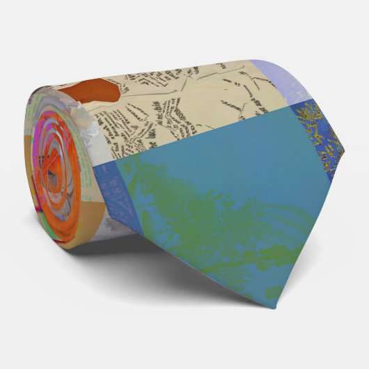 Traditioneel Patchwork Geometrisch Patroon Stropdas (Opgerold)
