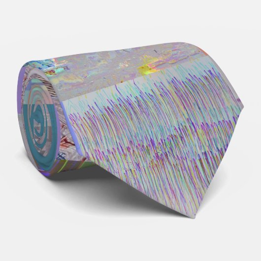 Traditioneel Patchwork Geometrische Glitch Mozaïek Stropdas (Opgerold)