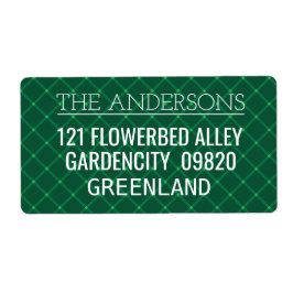 Traditioneel patroon donkergroene vlecht etiket