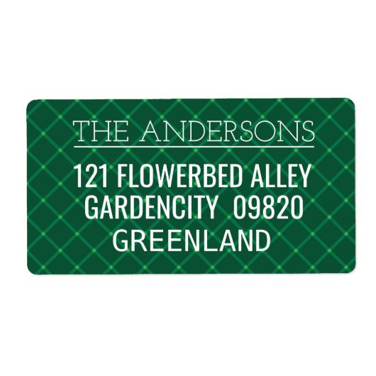 Traditioneel patroon donkergroene vlecht etiket (Voorkant)