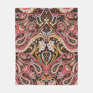 traditioneel patroon van de indiase paisley fleece deken