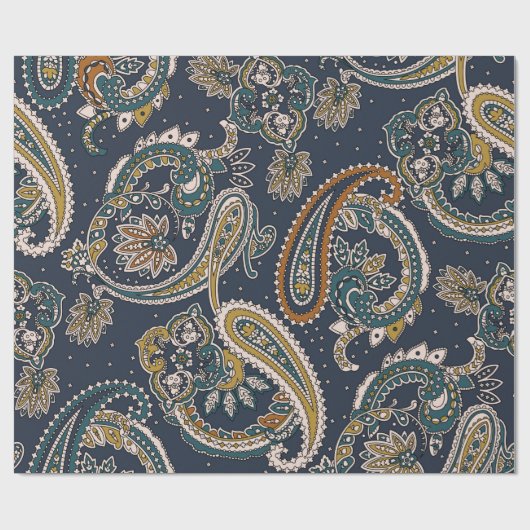 Traditioneel patroon van de Indiase Paisley op de  Cadeaupapier (Vlak)