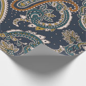 Traditioneel patroon van de Indiase Paisley op de  Cadeaupapier (Hoek)