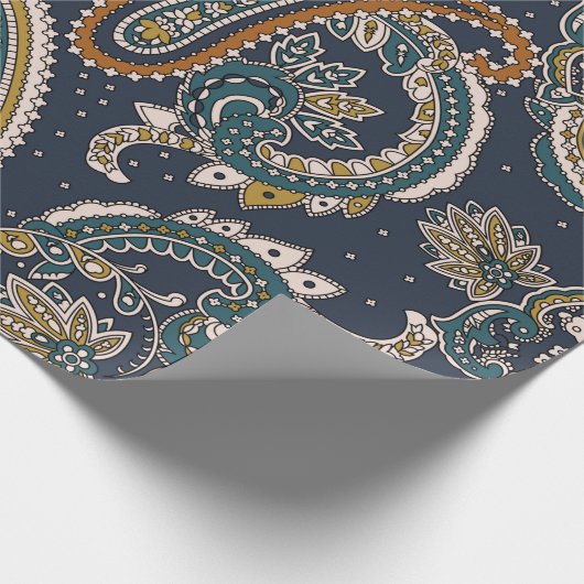 Traditioneel patroon van de Indiase Paisley op de  Cadeaupapier (Hoek)