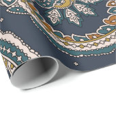 Traditioneel patroon van de Indiase Paisley op de  Cadeaupapier (Rol Hoek)