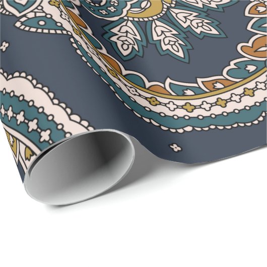 Traditioneel patroon van de Indiase Paisley op de  Cadeaupapier (Rol Hoek)