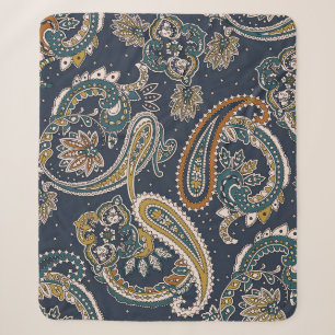 Traditioneel patroon van de Indiase Paisley op de Sherpa Deken