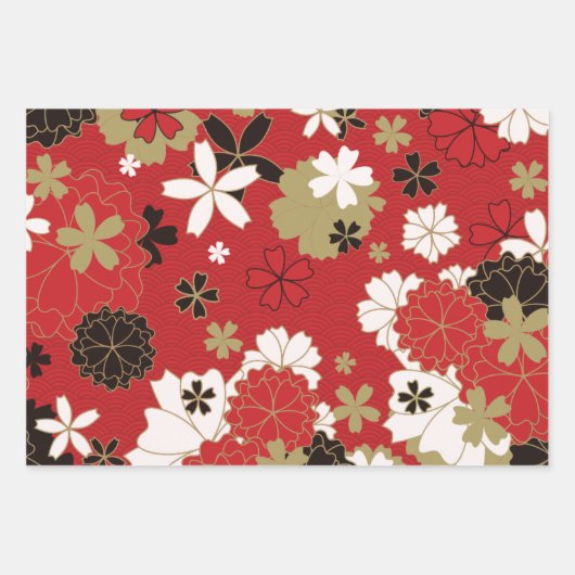 Traditioneel patroon van de Japanse kunst Sakura Inpakpapier Vel (Voorkant 3)