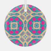 Traditioneel, Peruaanse lappendeken, tegel Glas Ornament (Voorkant)