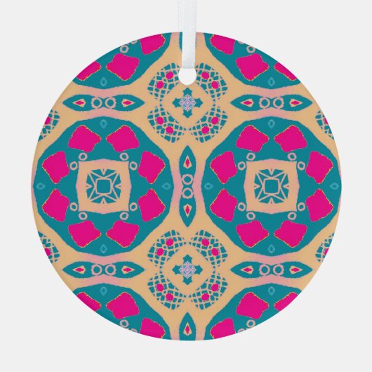 Traditioneel, Peruaanse lappendeken, tegel Glas Ornament (Achterkant)