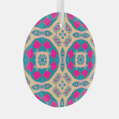 Traditioneel, Peruaanse lappendeken, tegel Glas Ornament (Voorkant Rechts)