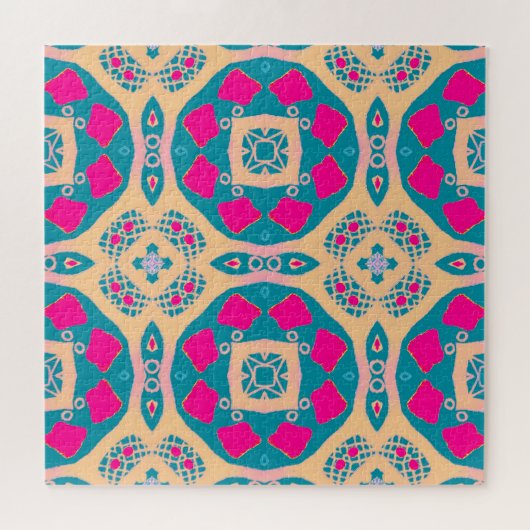 Traditioneel, Peruaanse lappendeken, tegel Legpuzzel (Horizontaal)