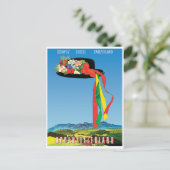 Traditioneel pet van bloemen in het veld Appenzell Briefkaart (Staand voorkant)