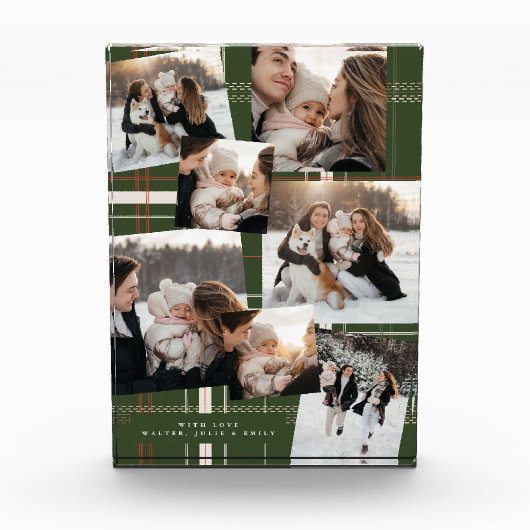 Traditioneel Plaid Gezellig Groen Kerstcadeau 8 Fotoblokken (Voorkant)