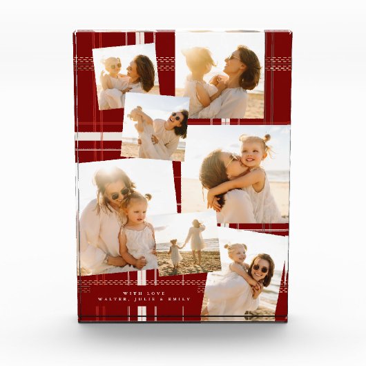 Traditioneel Plaid Gezellig Rood Kerstcadeau Multi Fotoblokken (Voorkant)