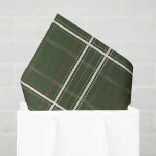 Traditioneel Plaid Gezellige Cabin Diep Groen Goud Tissuepapier