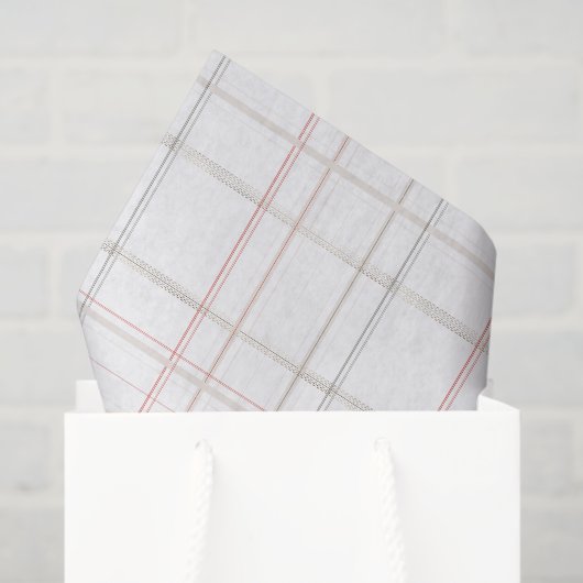 Traditioneel Plaid Gezellige Cabin Wit Goud cadeau Tissuepapier (Cadeauzakje)