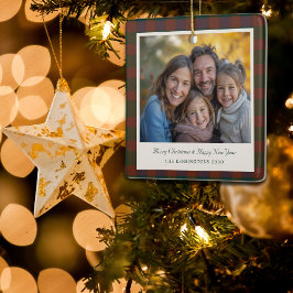 Traditioneel Plaid/Tartan Holiday Keramisch Orname Ornament