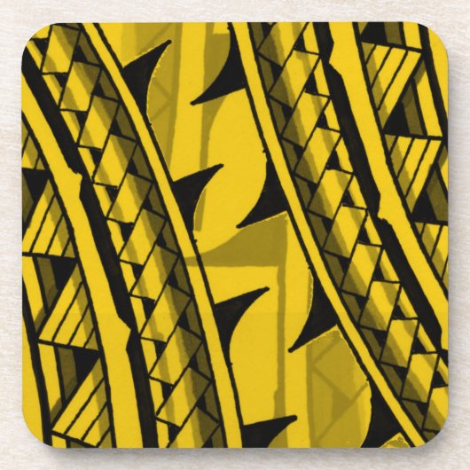 Traditioneel polynesiaans stamontwerp/tattoo drankjes onderzetter (Voorkant)