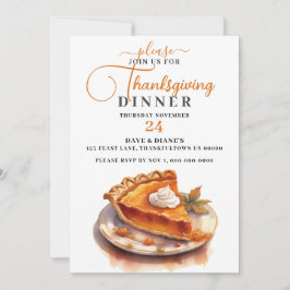Traditioneel Pompoentaart Thanksgiving-diner Kaart