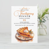 Traditioneel Pompoentaart Thanksgiving-diner Kaart (Staand voorkant)