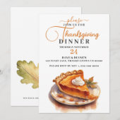 Traditioneel Pompoentaart Thanksgiving-diner Kaart (Voorkant / Achterkant)