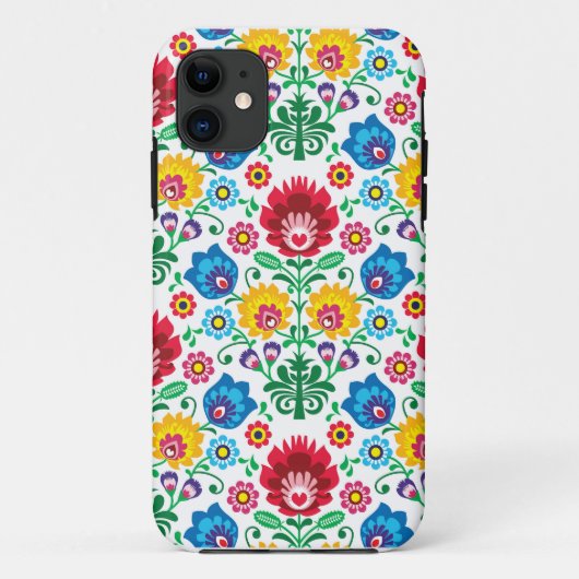 Traditioneel Pools borduurpatroon van bloemfolk Case-Mate iPhone Case (Achterkant)