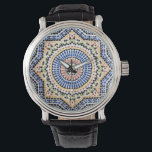 Traditioneel Portugees Azulejo Tegel Pattern Horloge<br><div class="desc">Prachtige en zeldzame Azulejo Tegel Pattern in Colors of Blue, Oranje, Maroon, Bronze, Mint en Geel. Spaans en Portugees Mannen en vrouwenhorloge.</div>