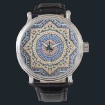 Traditioneel Portugees Azulejo Tegel Pattern Horloge<br><div class="desc">Prachtige en zeldzame Azulejo Tegel Pattern in Colors of Blue,  Oranje,  Maroon,  Bronze,  Mint en Geel. Spaans en Portugees Mannen en vrouwenhorloge.</div>
