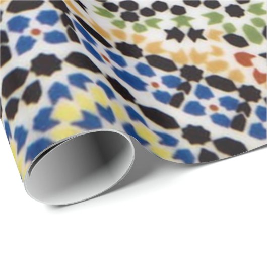 Traditioneel Portugees Azulejo Tile Pattern Cadeaupapier (Rol Hoek)