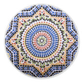 Traditioneel Portugees Azulejo Tile Pattern Keramische Knop (Voorkant)