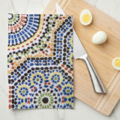 Traditioneel Portugees Azulejo Tile Pattern Theedoek (Quarter Fold)