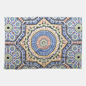 Traditioneel Portugees Azulejo Tile Pattern Theedoek (Horizontaal)