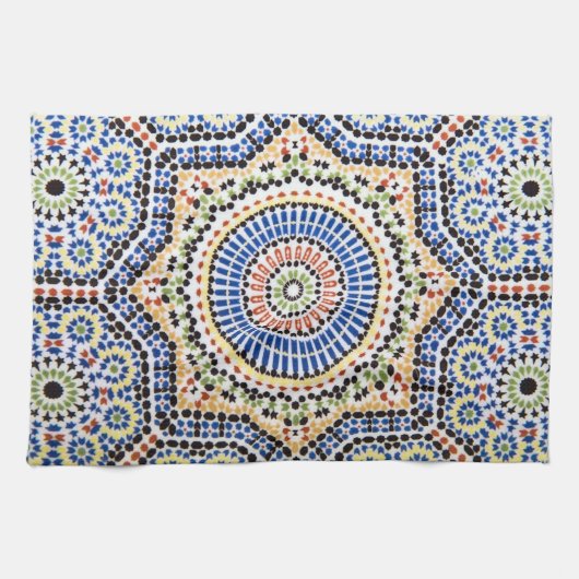 Traditioneel Portugees Azulejo Tile Pattern Theedoek (Horizontaal)