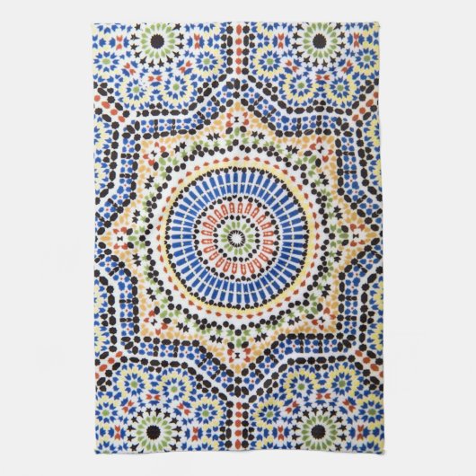 Traditioneel Portugees Azulejo Tile Pattern Theedoek (Verticaal)