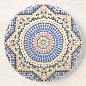 Traditioneel Portugees Azulejo Tile Pattern Zandsteen Onderzetter (Voorkant)