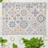 Traditioneel Portugees en Spaans Boho ornament Theedoek (Gevouwen)
