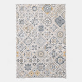 Traditioneel Portugees en Spaans Boho ornament Theedoek (Verticaal)