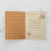 Traditioneel Prettig Kerstfeest Antiek Warm Goud Kaart (Binnen)