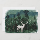 Traditioneel prettig kerstfeest rendier in het bos feestdagenkaart (Voorkant)