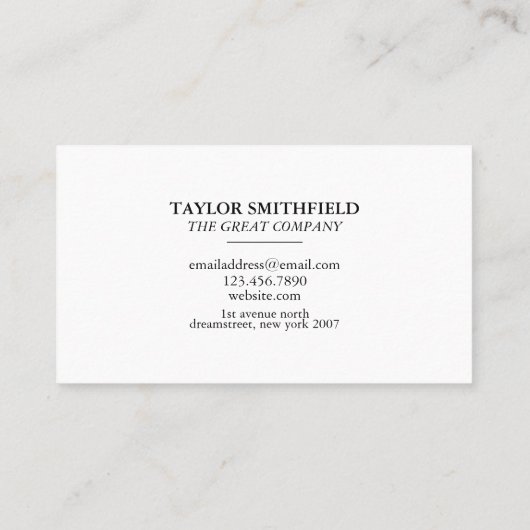  traditioneel professioneel, eenvoudig visitekaartje (Achterkant)