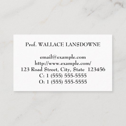 , traditioneel, professioneel Visitekaartje (Achterkant)