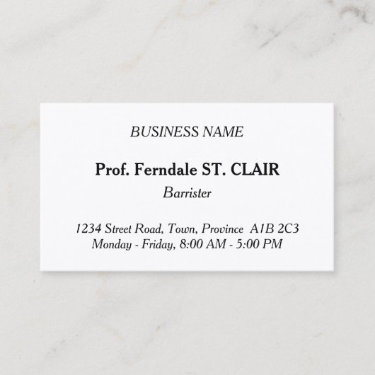 Traditioneel professioneel Visitekaartje (Voorkant)