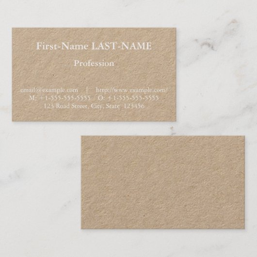 Traditioneel professioneel Visitekaartje (Voorkant / Achterkant)