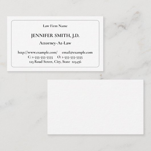 Traditioneel, professioneel Visitekaartje van advo (Voorkant / Achterkant)