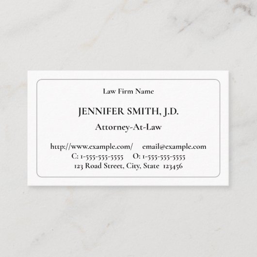Traditioneel, professioneel Visitekaartje van advo (Voorkant)