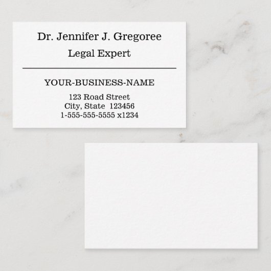 Traditioneel, professioneel Visitekaartje van de p (Voorkant / Achterkant)